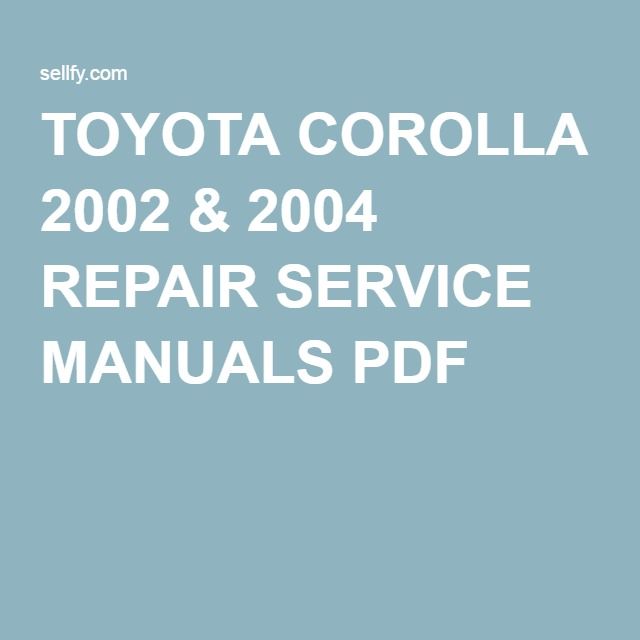 2010 toyota corolla service manual